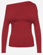 vices Bluză bordo Longsleeve cu Decolteu Asimetric Fertie