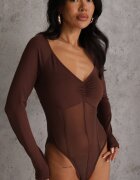 vices Body Maro stil Longsleeve cu Decolteu în formă de V Asstre