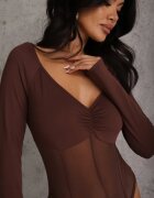 vices Body Maro stil Longsleeve cu Decolteu în formă de V Asstre