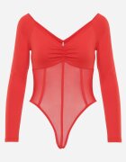vices Body Roșu Longsleeve cu decolteu în V Asstre