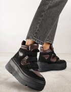 vices Botine adidași Negru-Maro pe platformă în stil Y2K Gelira