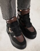 vices Botine adidași Negru-Maro pe platformă în stil Y2K Gelira