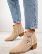 vices Botine Bej Cowboy cu Toc gros cu Tiv ajurat Selahra
