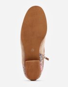 vices Botine Bej cu toc gros Decorate cu flori Selianor