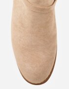 vices Botine Bej cu toc gros Decorate cu flori Selianor