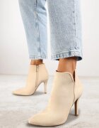 vices Botine bej deschis cu toc stiletto cu vârf ascuțit Yegene