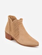vices Botine bej închis cowboy cu toc bloc cu carâmb ajurat Selahra
