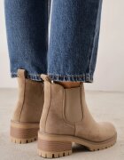 vices Botine bej închis cu toc gros Ruiha