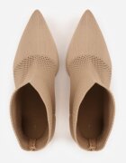 vices Botine bej închis cu toc stiletto cu carâmb tricotat elastic Dedanna