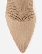 vices Botine bej închis cu toc stiletto cu carâmb tricotat elastic Dedanna