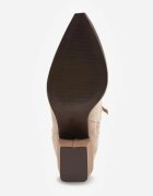 vices Botine bej închis în stil cowboy cu toc conic decorate cu broderie Xalfedi