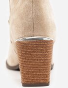 vices Botine bej închis în stil cowboy cu toc conic decorate cu broderie Xalfedi