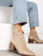 vices Botine Bej închis stil cowboy cu toc Vertige