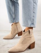 vices Botine Bej închis stil cowboy cu toc Vertige