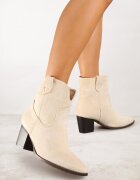 vices Botine Bej Stil Cowboy pe Toc Gros Velfedi