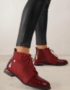 vices Botine bordeaux lăcuite ornamentate cu imprimeu în relief Uzvila