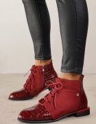vices Botine bordeaux lăcuite ornamentate cu imprimeu în relief Uzvila