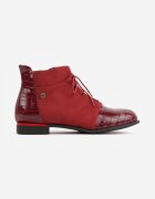 vices Botine bordeaux lăcuite ornamentate cu imprimeu în relief Uzvila