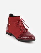 vices Botine bordeaux lăcuite ornamentate cu imprimeu în relief Uzvila