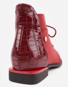 vices Botine bordeaux lăcuite ornamentate cu imprimeu în relief Uzvila