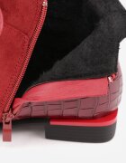 vices Botine bordeaux lăcuite ornamentate cu imprimeu în relief Uzvila