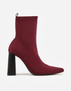 vices Botine Bordeaux pe toc geometric cu carâmb tip șosetă Falunelle