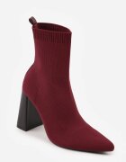vices Botine Bordeaux pe toc geometric cu carâmb tip șosetă Falunelle