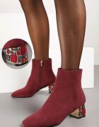 vices Botine Bordo cu cristale cu toc Vortisha