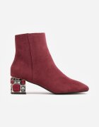 vices Botine Bordo cu cristale cu toc Vortisha