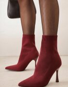 vices Botine Bordo cu toc cui cu carâmb elastic Nallafia