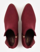 vices Botine Bordo cu toc gros cu decupaj și ornament metalic Lorethra