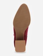 vices Botine Bordo cu toc gros cu decupaj și ornament metalic Lorethra