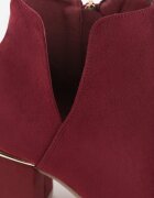 vices Botine Bordo cu toc gros cu decupaj și ornament metalic Lorethra