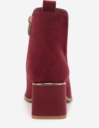 vices Botine Bordo cu toc gros cu decupaj și ornament metalic Lorethra