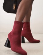 vices Botine Bordo cu toc stâlp cu formă geometrică și cu carâmb elastic Falessea