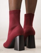 vices Botine Bordo cu toc stâlp cu formă geometrică și cu carâmb elastic Falessea