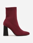 vices Botine Bordo cu toc stâlp cu formă geometrică și cu carâmb elastic Falessea