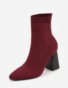 vices Botine Bordo cu toc stâlp cu formă geometrică și cu carâmb elastic Falessea