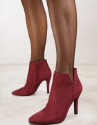vices Botine bordo cu toc stiletto și vârf ascuțit Yegene