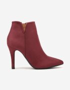 vices Botine bordo cu toc stiletto și vârf ascuțit Yegene
