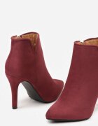 vices Botine bordo cu toc stiletto și vârf ascuțit Yegene