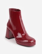 vices Botine Bordo Lăcuite cu toc bloc și platformă Falesia