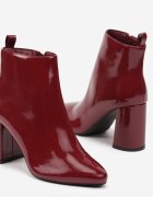 vices Botine Clasice Bordo cu toc gros cu vârf ascuțit Norema