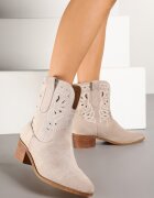 vices Botine Cowboy Bej deschis cu toc gros Decorate cu broderie Nelithen