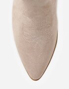 vices Botine Cowboy Bej deschis cu toc gros Decorate cu broderie Nelithen