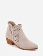 vices Botine cowboy bej deschis pe toc bloc cu carâmb ajurat Selahra