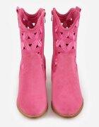 vices Botine cowboy Fucsia cu toc cu motiv geometric Sarori