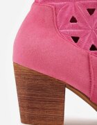 vices Botine cowboy Fucsia cu toc cu motiv geometric Sarori