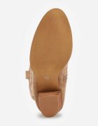 vices Botine Cowboy perforate bej închis cu toc conic decorate cu nituri Sennatea