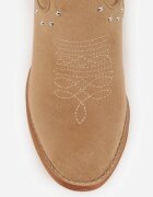 vices Botine Cowboy perforate bej închis cu toc conic decorate cu nituri Sennatea